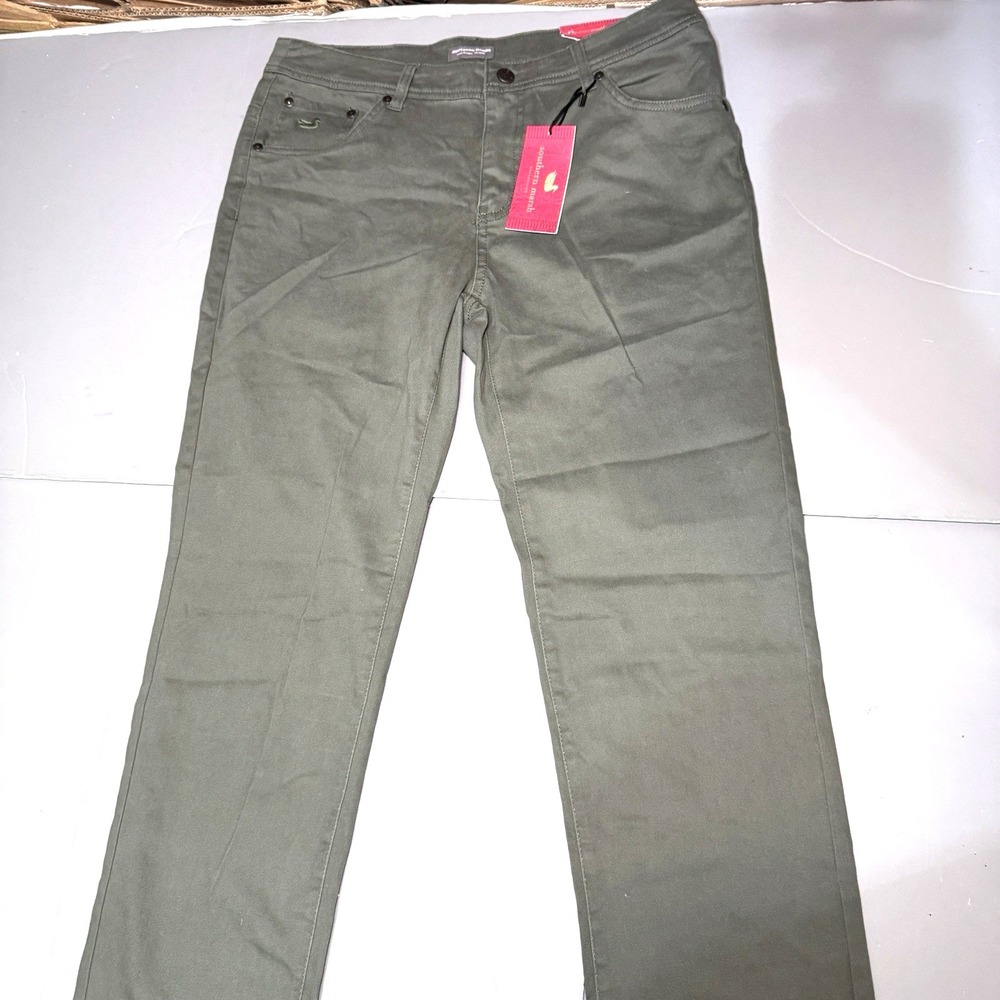 Southern Marsh Pants Brazos Stretch Twill 32 34 Green 5 Pocket Chino New Mens